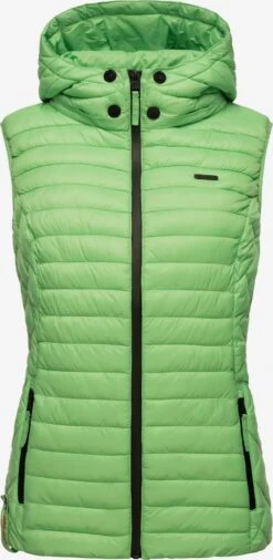 Marikoo Vestes Sans Manches Gilet Femme Vert -Veste Mode 8300b1b437a34ee35a2306b729ad19f0