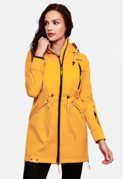 Marikoo Parkas Parka Mi-saison Femme Jaune Dor -Veste Mode 8a94dea6c081c919cdf0114c92dcff52