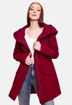 Marikoo Manteaux De Pluie Manteau Fonctionnel Mayleen Femme Rouge Cerise -Veste Mode 8ab776ef5e9396f25924e1773c63e4cd