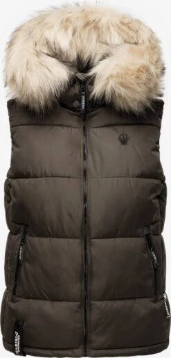 Marikoo Vestes Sans Manches Gilet Femme Anthracite -Veste Mode 9110e46bd1eed0feadde2345eba9f705