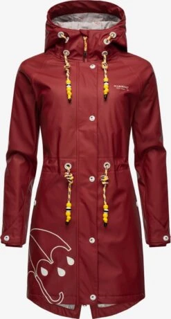 Marikoo Manteaux De Pluie Manteau Fonctionnel Femme Rouge
