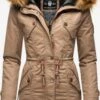 Marikoo Parkas Parka D’hiver La Viva Femme Beige Clair -Veste Mode 95874358cfd20bbab025477baa9bf19d