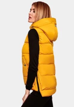 Marikoo Vestes Sans Manches Gilet Zarinaa Femme Jaune Dor -Veste Mode 96b8c0d57c9150b1aee0d91e95166222