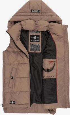 Marikoo Vestes Sans Manches Gilet Zarinaa Femme Marron -Veste Mode 9a6ca2d8850bdd8748ce227c027f80c9