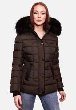 Marikoo Vestes Dhiver Veste D’hiver Unique Femme Marron -Veste Mode 9a98ddf7c4a7546a197c4dbd6af4fc13