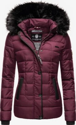 Marikoo Vestes Dhiver Veste D’hiver Unique Femme Lie De Vin