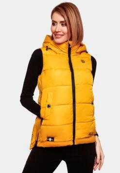 Marikoo Vestes Sans Manches Gilet Zarinaa Femme Jaune Dor -Veste Mode a37942558f710fc22b99fec2c4eab40d