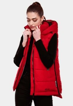 Marikoo Vestes Sans Manches Gilet Zarinaa Femme Rouge -Veste Mode a83aa9ecfb852dcec9741c9f3bbb8ad6