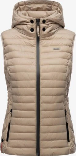 Marikoo Vestes Sans Manches Gilet Hasenpfote Femme Noisette -Veste Mode a9578975924fcdea01669f45cb528789