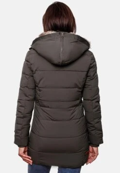 Marikoo Manteaux Courts Manteau D’hiver Femme Gris Basalte -Veste Mode ad99eee047c79c24cf305f1373cd6199