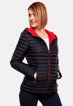 Marikoo Vestes De Mi-saison Veste Mi-saison Asraa Femme Bleu Marine -Veste Mode b12ecf8fc734251d2491171d229ee839