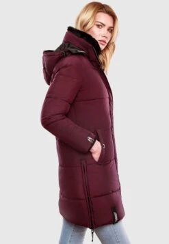 Marikoo Manteaux Dhiver Manteau D’hiver Femme Rouge Cerise -Veste Mode b4457d028e8314a59caa1897d4106147