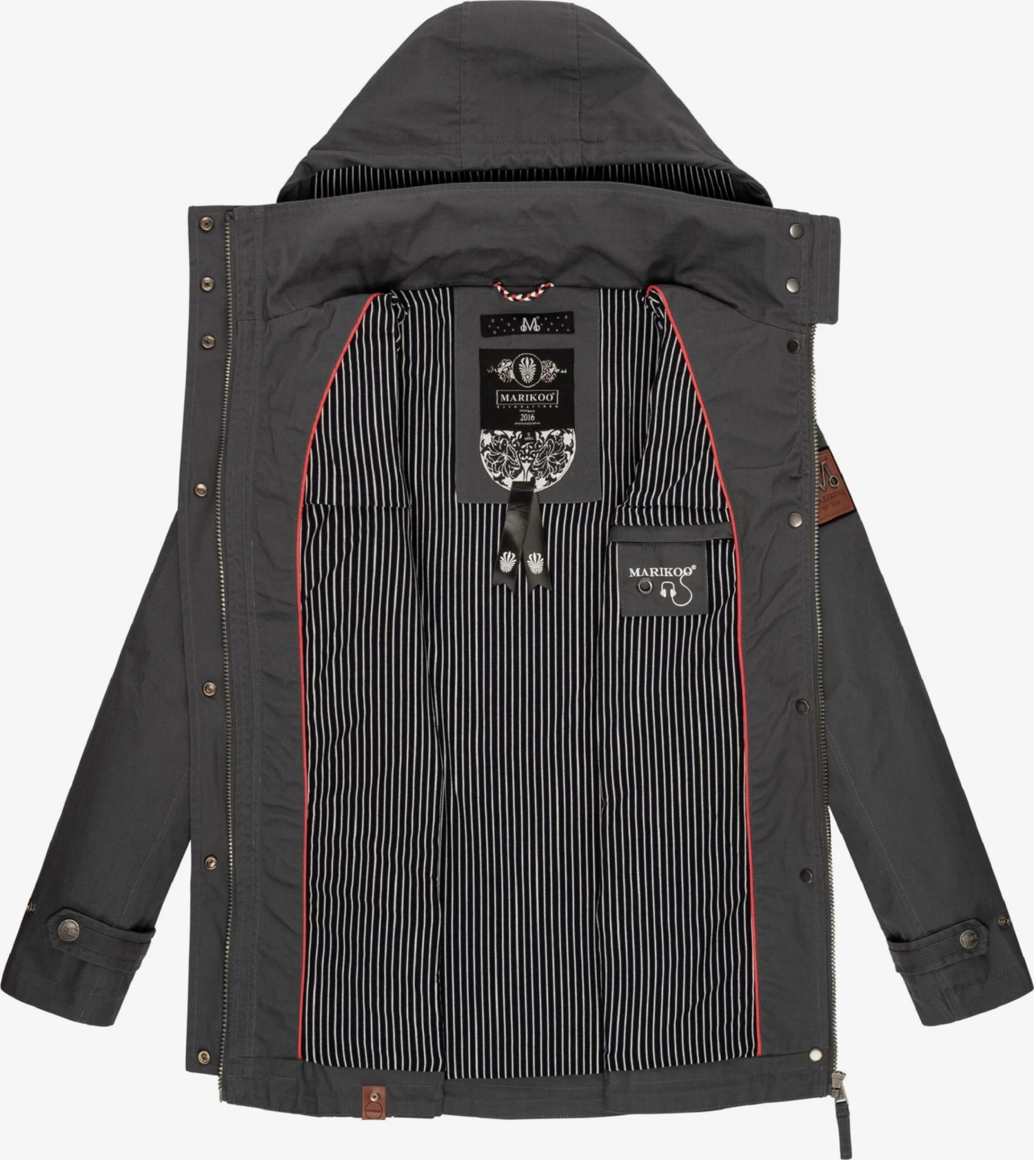 Marikoo Parkas Parka Mi-saison Nyokoo Femme Anthracite 7 Marikoo Parkas Parka Mi-saison Nyokoo Femme Anthracite – Image 5