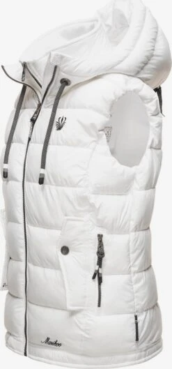 Marikoo Vestes Sans Manches Gilet Taisaa Femme Blanc -Veste Mode b72c59c516d980f0c2fd8f9ffbf1f189