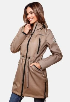 Marikoo Parkas Parka Mi-saison Femme Beige Foncé -Veste Mode b7bb44602d30273d9accdb425b9990d6