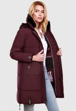 Marikoo Manteaux Dhiver Manteau D’hiver Femme Rouge Cerise -Veste Mode bd7224919a5c03d7e7bc030104dedea7