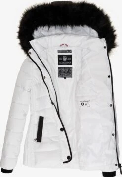 Marikoo Vestes Dhiver Veste D’hiver Unique Femme Blanc -Veste Mode bf1fe8474bf823e7b383f129c5e236db