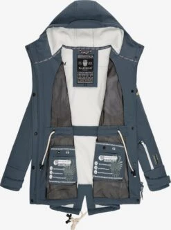 Marikoo Manteaux De Pluie Manteau Fonctionnel Zimtzicke Femme Bleu-gris -Veste Mode c29b0f6a5f6af23e54fac9a3a00d27fd