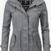 Marikoo Parkas Parka Mi-saison Nyokoo Femme Gris Basalte / Gris Argenté -Veste Mode c32dbe1766fbed54b398ff72781f0feb