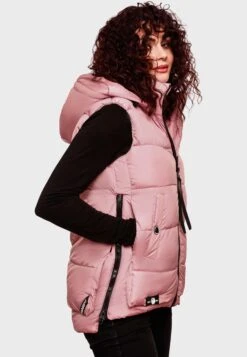 Marikoo Vestes Sans Manches Gilet Zarinaa Femme Rose -Veste Mode ca8076620eeac8e0d742fb65a64d7a4c