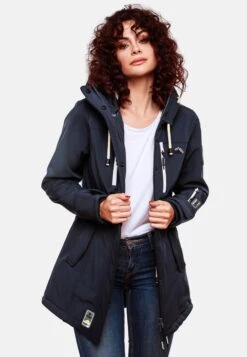 Marikoo Manteaux De Pluie Manteau Fonctionnel Zimtzicke Femme Marine -Veste Mode cb32bd82061fb8e84d10c6587e20c0a3