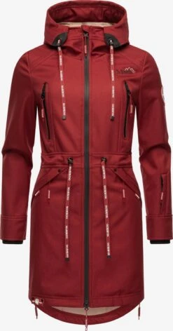 Marikoo Parkas Parka Mi-saison Femme Rouge Foncé