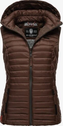 Marikoo Vestes Sans Manches Gilet Hasenpfote Femme Chocolat -Veste Mode d4c6c5a82e445eef53fcd5a26a451154