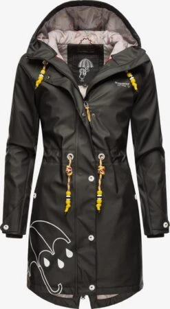 Marikoo Manteaux De Pluie Manteau Fonctionnel Femme Noir -Veste Mode d66b3d051250b15dd54592f6e5204ea6