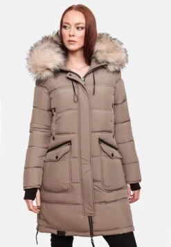 Marikoo Manteaux Dhiver Manteau D’hiver Chaskaa Femme Taupe -Veste Mode d6a5530addb9a8c628590d168f008d99