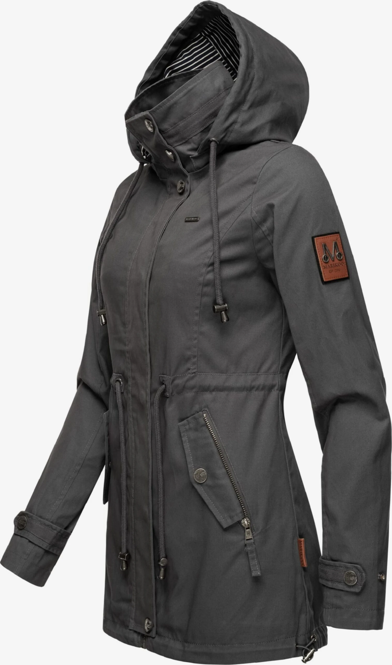 Marikoo Parkas Parka Mi-saison Nyokoo Femme Anthracite 4 Marikoo Parkas Parka Mi-saison Nyokoo Femme Anthracite – Image 2