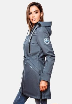 Marikoo Parkas Parka Mi-saison Femme Bleu -Veste Mode dbde4562672650c4a8ee644fd9b4c328