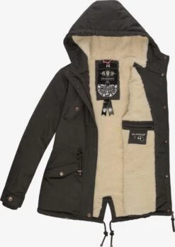 Marikoo Vestes Dhiver Veste D’hiver Manolya Femme Anthracite -Veste Mode dc51ad48aa017fff1a68571fc30d0045