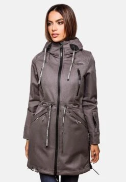 Marikoo Parkas Parka Mi-saison Femme Gris Foncé -Veste Mode dd2814f59b21b6d8abdf84abadfe0cb4