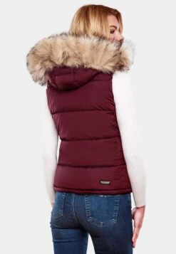 Marikoo Vestes Sans Manches Gilet Eisflöckchen Femme Bordeaux -Veste Mode dda77fdde923fbb1cf9f09c3138527b7