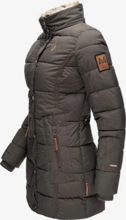 Marikoo Manteaux Courts Manteau D’hiver Femme Gris Basalte -Veste Mode de7fea4509a387a1a7bf78bc4224be5e