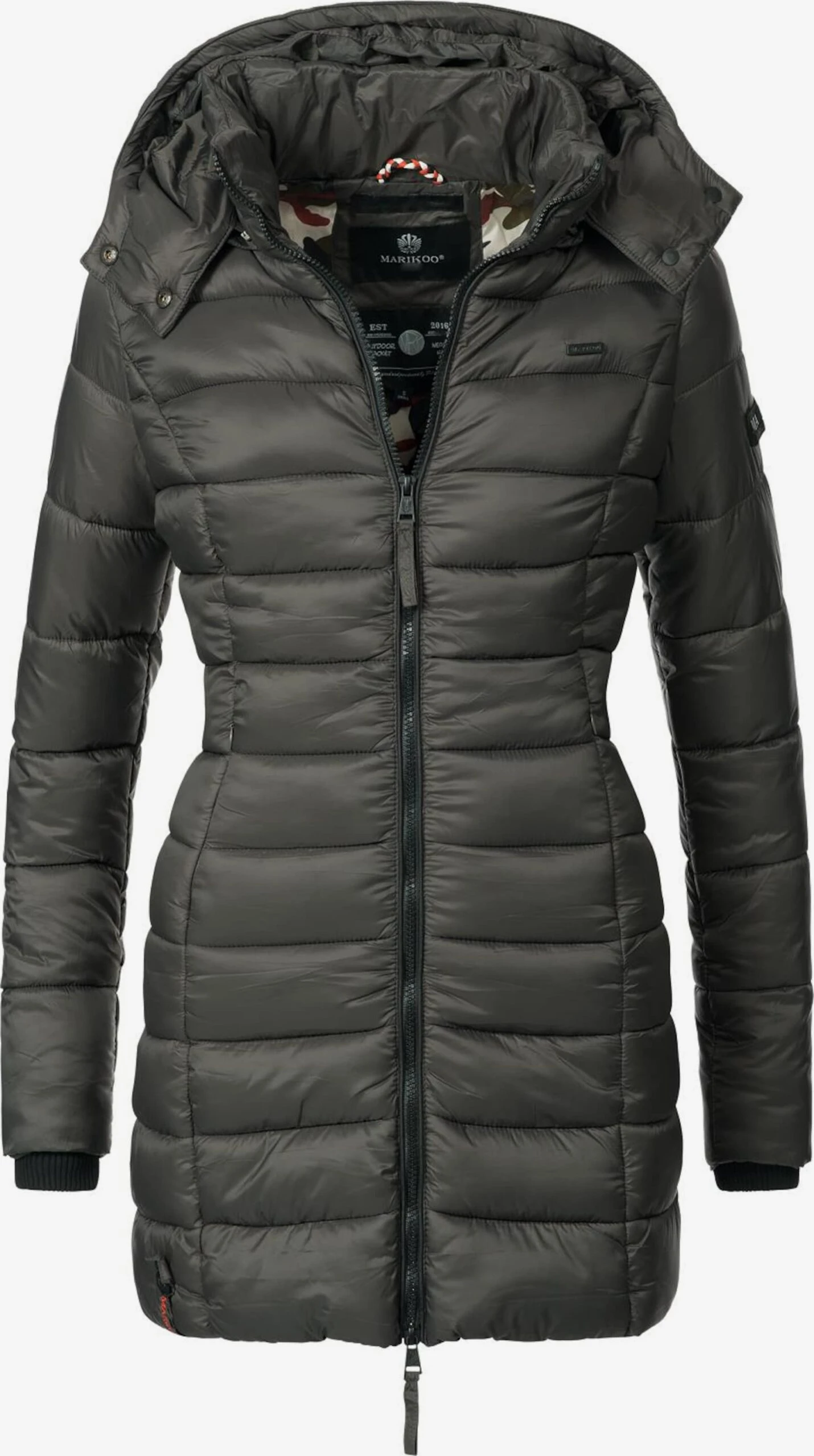 Marikoo Manteaux Courts Manteau D’hiver Abendsternchen Femme Anthracite