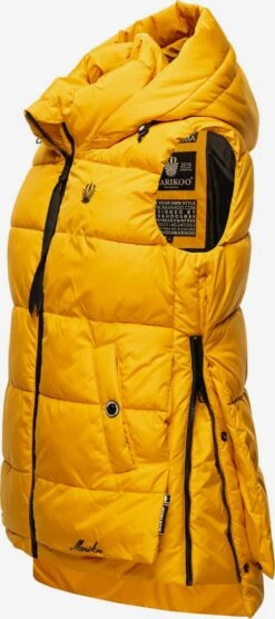Marikoo Vestes Sans Manches Gilet Zarinaa Femme Jaune Dor -Veste Mode e056454f3441c4c9e014935654e35d3f
