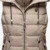 Marikoo Vestes Sans Manches Gilet Taisaa Femme Taupe -Veste Mode e065a8e2f6ebcaaeef9ca457d052b5f9