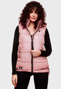 Marikoo Vestes Sans Manches Gilet Zarinaa Femme Rose -Veste Mode e07a959161702391816828e6cc5af455