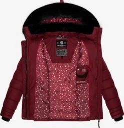 Marikoo Vestes Dhiver Veste D’hiver Qesraa Femme Rouge Cerise -Veste Mode e095cc5889c41b7d3c89bb9e6c8bf992