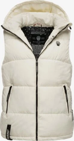 Marikoo Vestes Sans Manches Gilet Eisflöckchen Femme Blanc Cassé -Veste Mode e115a9e516573b596fb8a6454135d7d0
