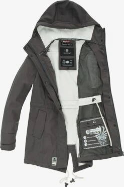 Marikoo Manteaux De Pluie Manteau Fonctionnel Zimtzicke Femme Gris Foncé -Veste Mode e336ba524ceb3db0ff9310a548b5d2a5