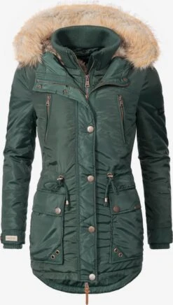 Marikoo Parkas Parka D’hiver Grinsekatze Femme Vert Foncé