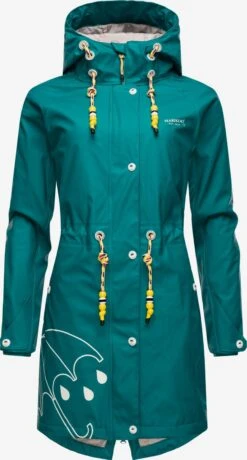 Marikoo Manteaux De Pluie Manteau Fonctionnel Femme Vert Foncé