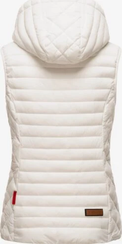 Marikoo Vestes Sans Manches Gilet Hasenpfote Femme Blanc Cassé -Veste Mode e928aa1a29bc79ccdef730d6244c4a6f