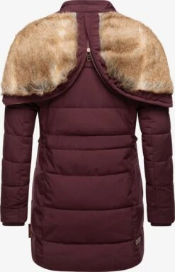 Marikoo Manteaux Courts Manteau D’hiver Femme Bordeaux -Veste Mode eae92083c6c0d5ff32afe19eb3074d08