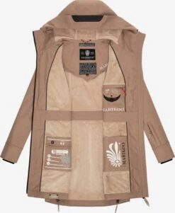 Marikoo Parkas Parka Mi-saison Femme Beige Foncé -Veste Mode f2667f479b18d66b0aaf21994a66c511