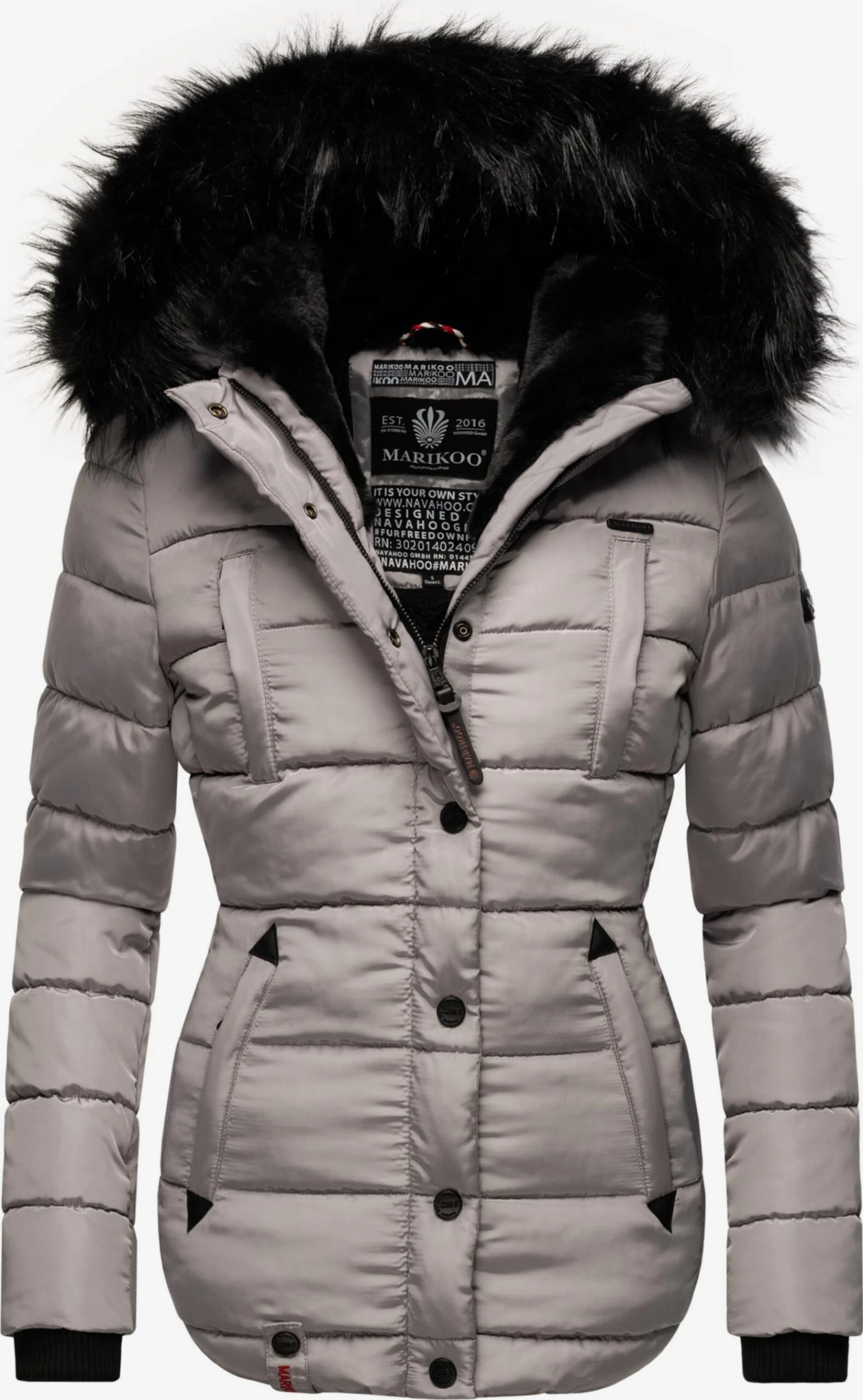 Marikoo Vestes Dhiver Veste D’hiver Lotusblüte Femme Gris 3 Marikoo Vestes Dhiver Veste D’hiver Lotusblüte Femme Gris