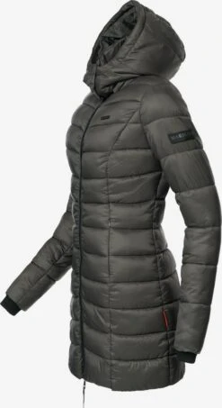 Marikoo Manteaux Courts Manteau D’hiver Abendsternchen Femme Anthracite -Veste Mode f777c22dd773046171af909dacda6737