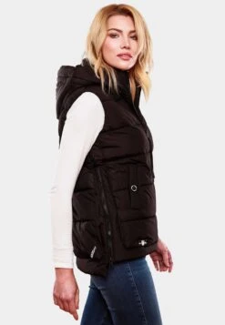 Marikoo Vestes Sans Manches Gilet Zarinaa Femme Noir -Veste Mode ff5383fedb37c4946365016eaf534575